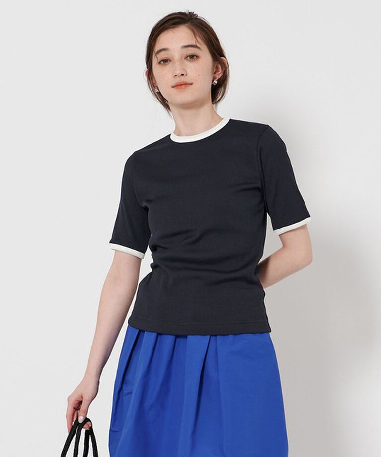 UNITED ARROWS「リブ バイカラーパイピング Tシャツ」|Tシャツ・カットソー|NAVY