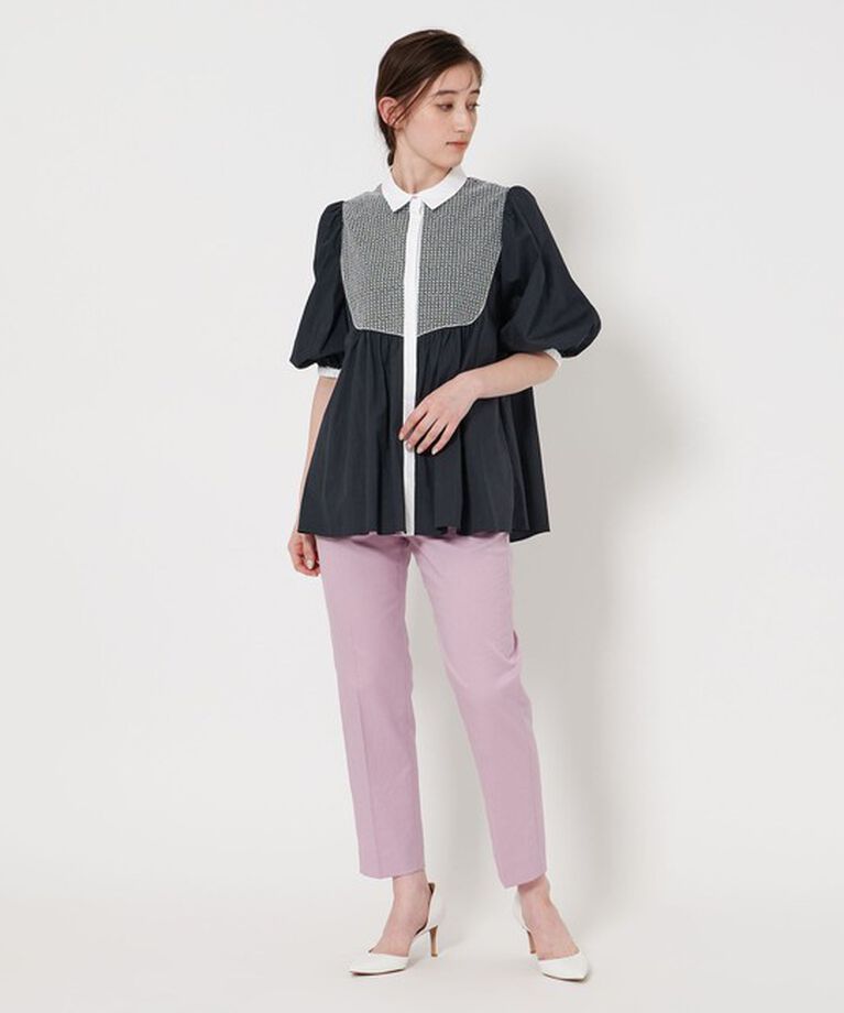 UNITED ARROWS「エンブロイダリー ショートスリーブ ブラウス」|シャツ・ブラウス|