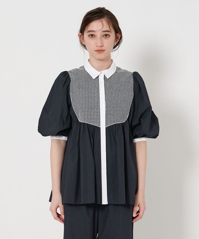 UNITED ARROWS「エンブロイダリー ショートスリーブ ブラウス」|シャツ・ブラウス|