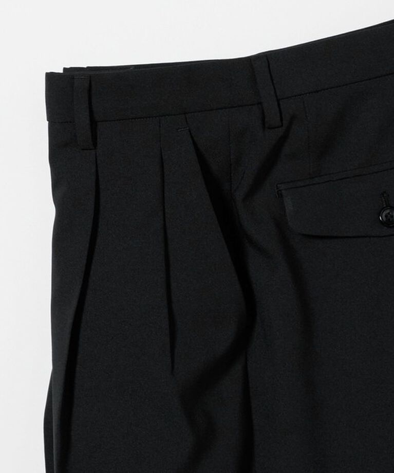UNITED ARROWS「＜District＞ ポリエステル 2プリーツ ワイドスラックス」|スラックス|