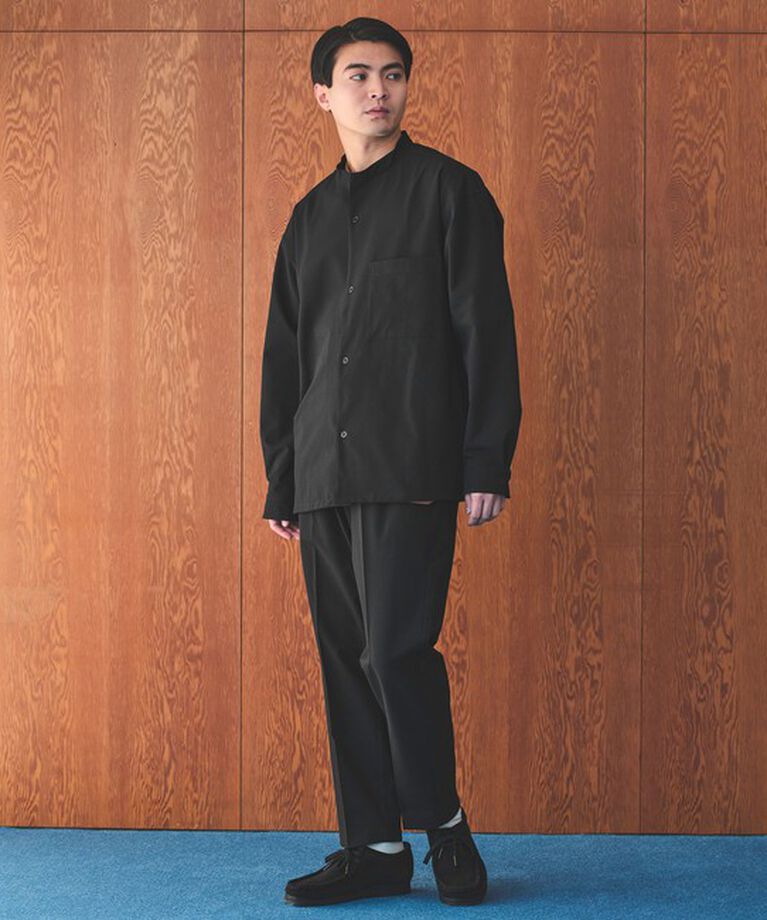 UNITED ARROWS green label relaxing「FREELITCH ボックス バンドカラー シャツ -防シワ・ストレッチ・吸水速乾-」|シャツ・ブラウス|