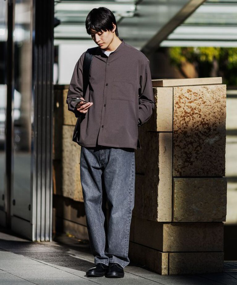 UNITED ARROWS green label relaxing「FREELITCH ボックス バンドカラー シャツ -防シワ・ストレッチ・吸水速乾-」|シャツ・ブラウス|