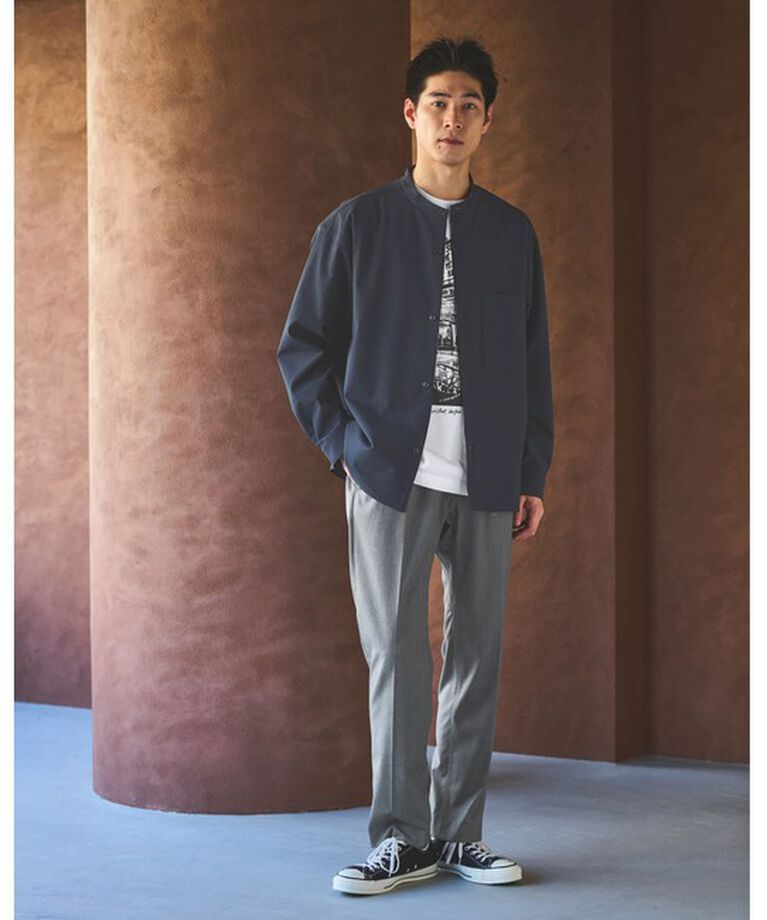 UNITED ARROWS green label relaxing「FREELITCH ボックス バンドカラー シャツ -防シワ・ストレッチ・吸水速乾-」|シャツ・ブラウス|