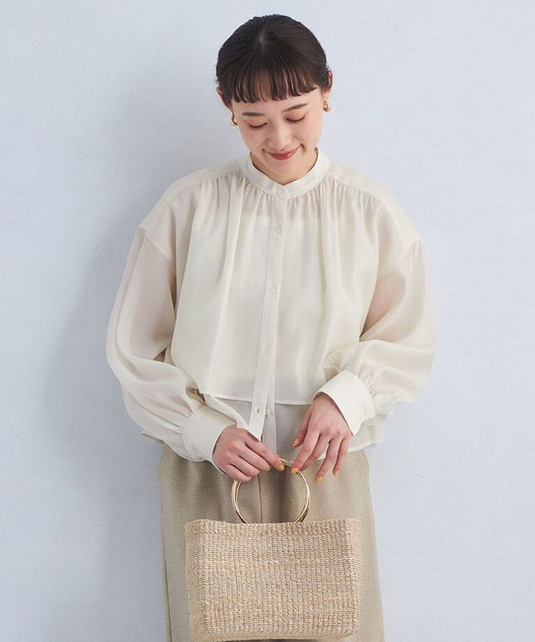 UNITED ARROWS green label relaxing「ポコポコ シアー クロップド ブラウス」|シャツ・ブラウス|