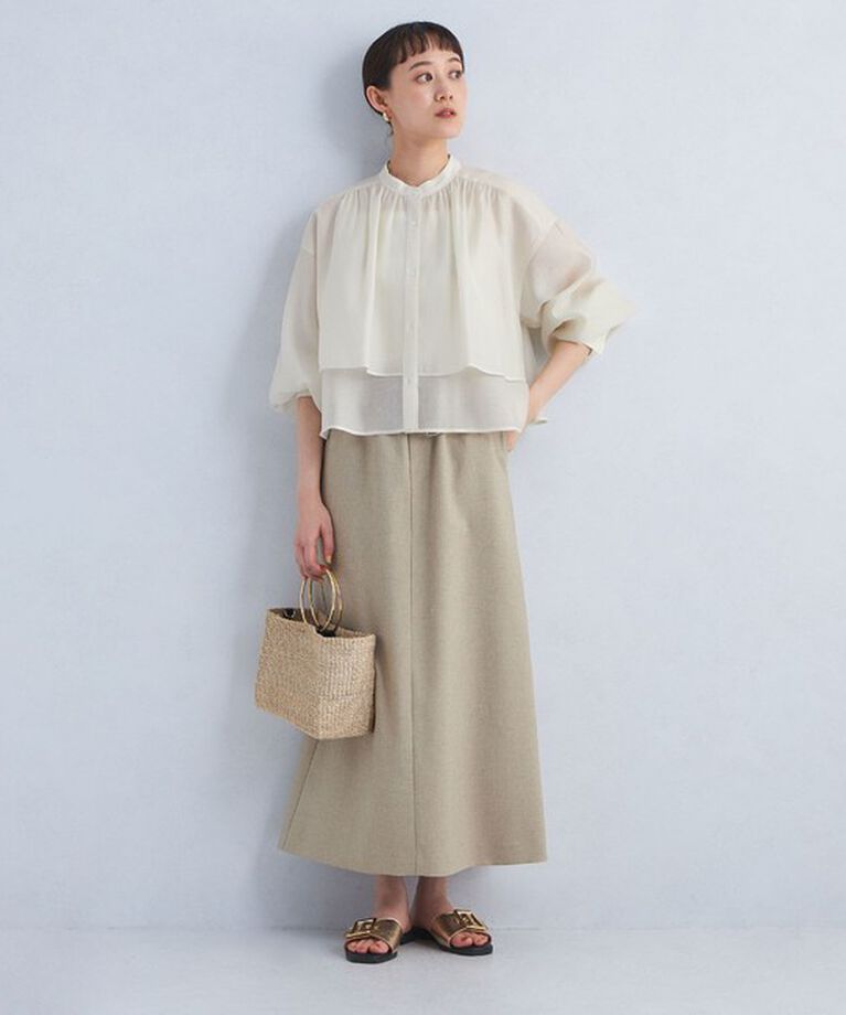 UNITED ARROWS green label relaxing「ポコポコ シアー クロップド ブラウス」|シャツ・ブラウス|
