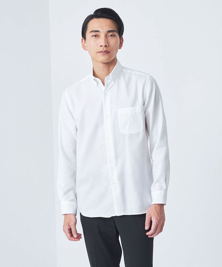 UNITED ARROWS green label relaxing「エブリット コットンオックス ムジ スナップ ボタンダウン シャツ -イージーアイロン-」|シャツ・ブラウス|WHITE