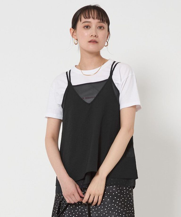 UNITED ARROWS green label relaxing「ドライサッカー レイヤー キャミソール」|キャミソール|BLACK