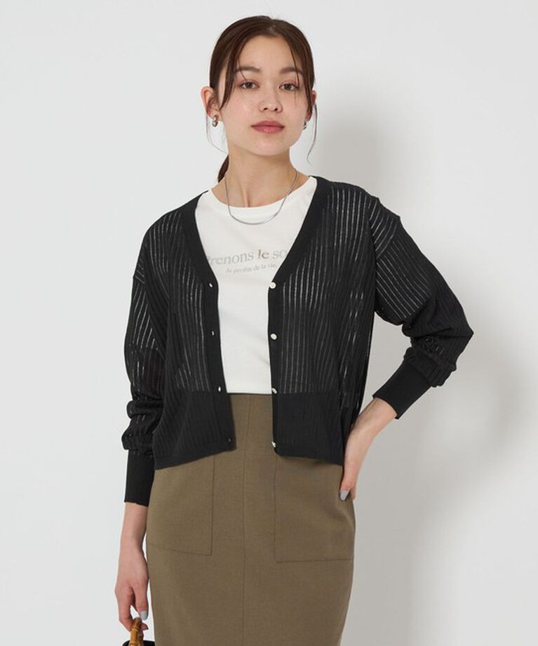 UNITED ARROWS green label relaxing「シャーリー ハリヌキ Vネック ニット カーディガン -ウォッシャブル-」|カーディガン|