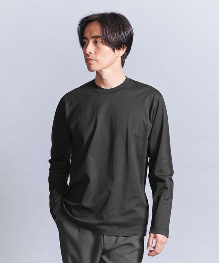 BEAUTY&YOUTH UNITED ARROWS「ハイゲージ ガスコットン クルーネック ロングスリーブ カットソー」|Tシャツ・カットソー|BLACK