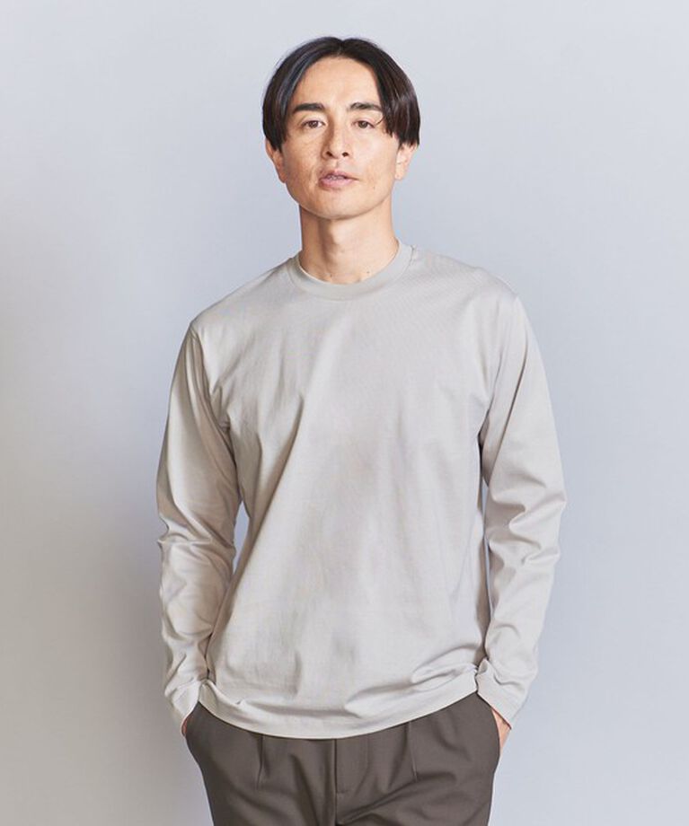 BEAUTY&YOUTH UNITED ARROWS「ハイゲージ ガスコットン クルーネック ロングスリーブ カットソー」|Tシャツ・カットソー|LT.GRAY