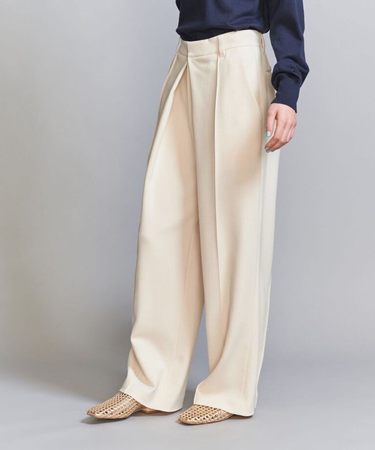 BEAUTY&YOUTH UNITED ARROWS「フロントタック ワイドパンツ」|チノ|