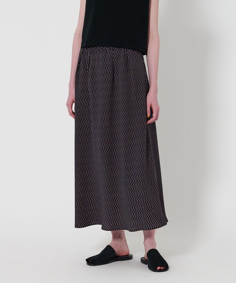 STEVEN ALAN「＜Steven Alan＞ジグザグ プリント スカート」|スカート|NAVY