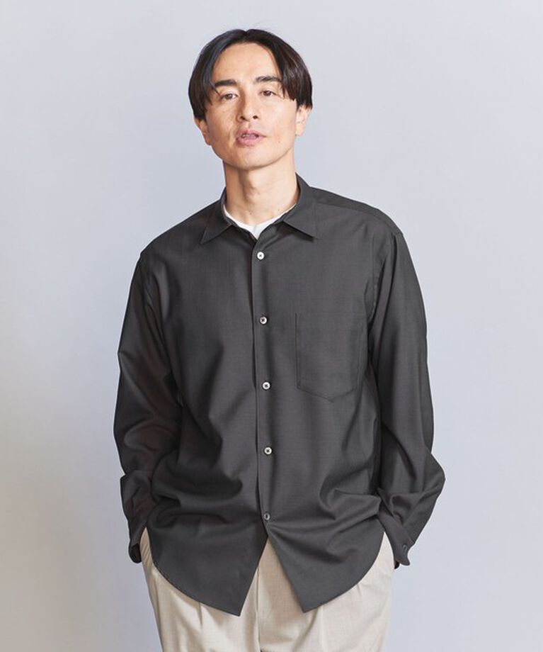 BEAUTY&YOUTH UNITED ARROWS「尾州 レギュラーフォルム テーパード シャツ -ウォッシャブル MADE IN JAPAN-」|シャツ・ブラウス|DK.GRAY