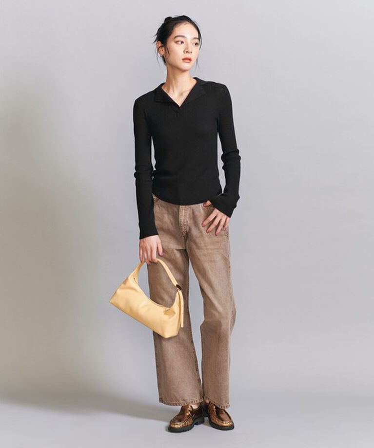 BEAUTY&YOUTH UNITED ARROWS「コットンリブ オープンカラーニット -ウォッシャブル-」|ニット・セーター|