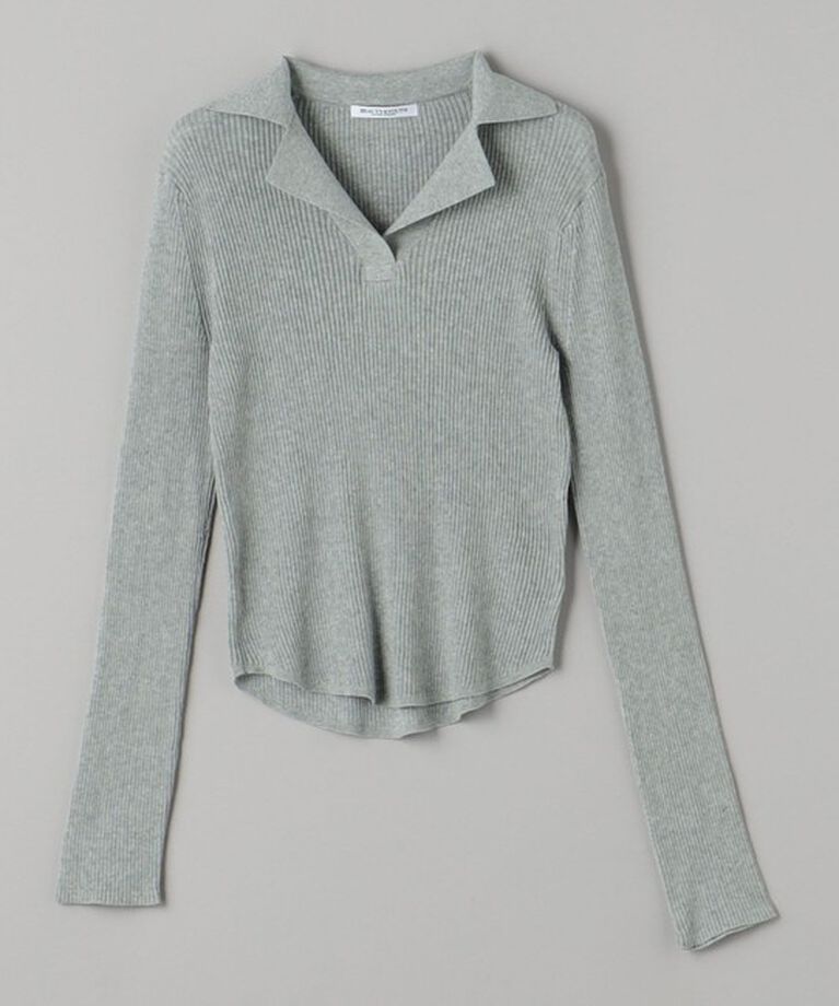 BEAUTY&YOUTH UNITED ARROWS「コットンリブ オープンカラーニット -ウォッシャブル-」|ニット・セーター|