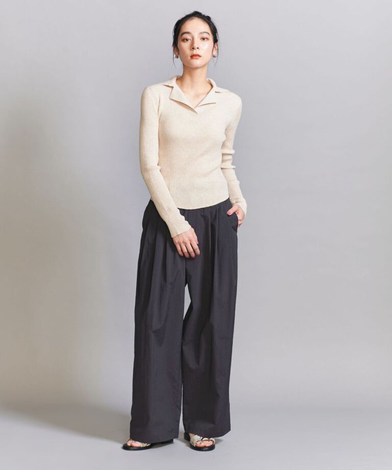 BEAUTY&YOUTH UNITED ARROWS「コットンリブ オープンカラーニット -ウォッシャブル-」|ニット・セーター|