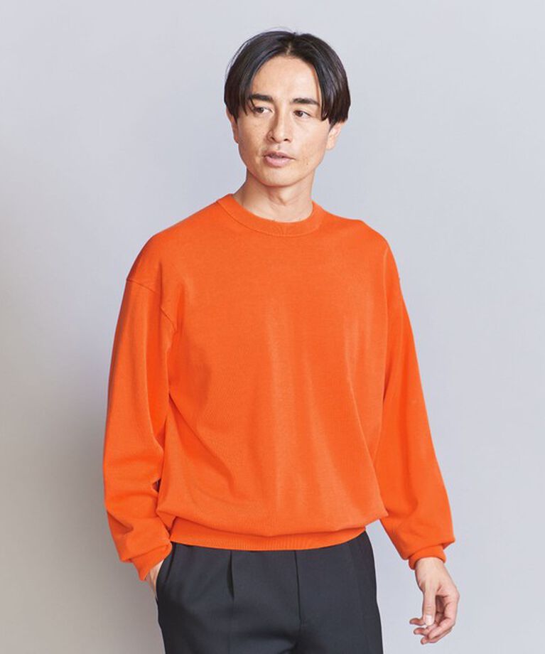 BEAUTY&YOUTH UNITED ARROWS「HI-LINE 3/90 ギザコットン クルーネック ニット」|ニット・セーター|ORANGE
