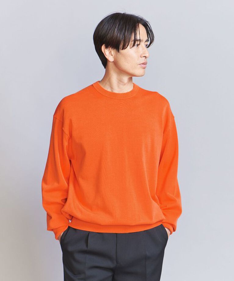 BEAUTY&YOUTH UNITED ARROWS「HI-LINE 3/90 ギザコットン クルーネック ニット」|ニット・セーター|