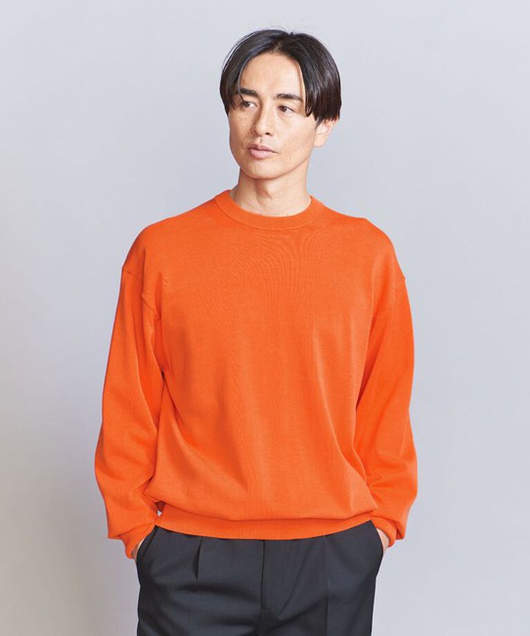 BEAUTY&YOUTH UNITED ARROWS「HI-LINE 3/90 ギザコットン クルーネック ニット」|ニット・セーター|