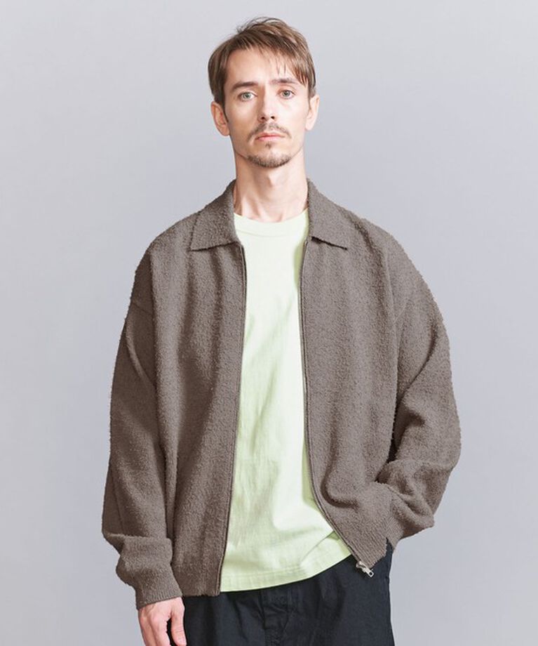 BEAUTY&YOUTH UNITED ARROWS「ツイスト ナッピング ジップ ジャケット ‐ウォッシャブル‐」|カーディガン|BEIGE