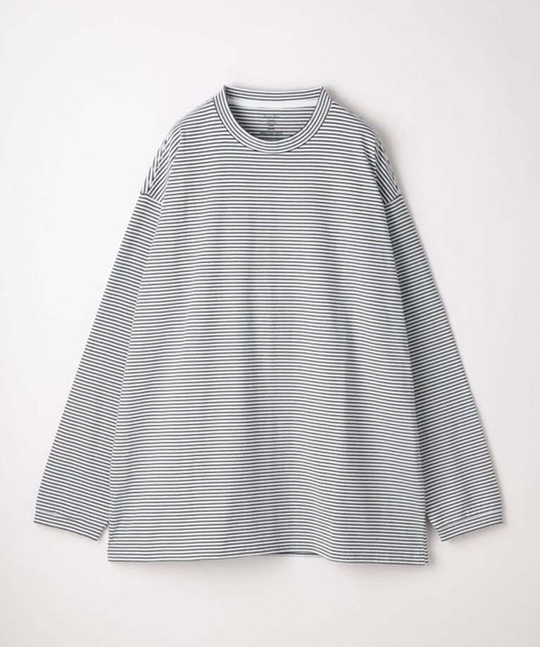 STEVEN ALAN「＜Steven Alan＞ オーガニックコットン ボーダー ロングスリーブ Tシャツ BOLD」|Tシャツ・カットソー|WHITE