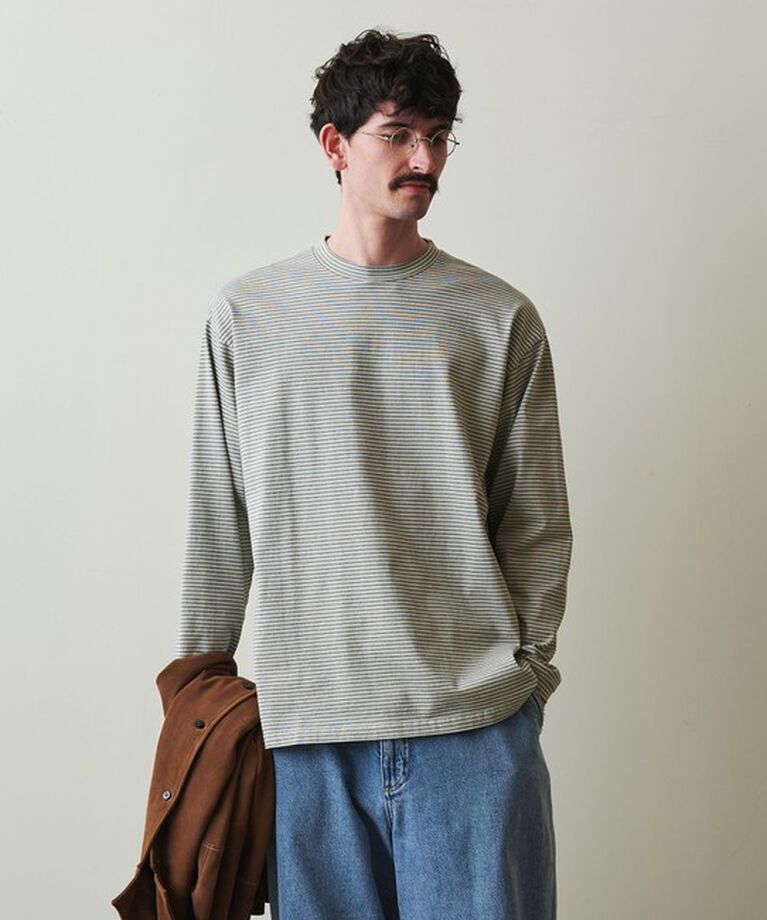STEVEN ALAN「＜Steven Alan＞ オーガニックコットン ボーダー ロングスリーブ Tシャツ BOLD」|Tシャツ・カットソー|