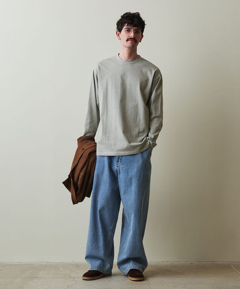 STEVEN ALAN「＜Steven Alan＞ オーガニックコットン ボーダー ロングスリーブ Tシャツ BOLD」|Tシャツ・カットソー|