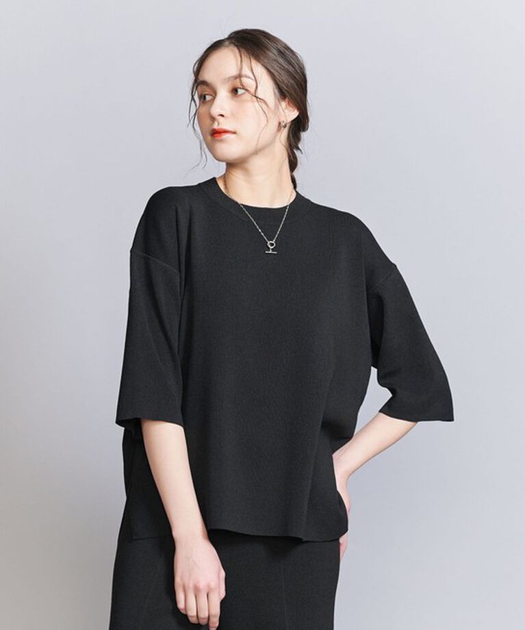BEAUTY&YOUTH UNITED ARROWS「ハーフスリーブ ニットプルオーバー -ウォッシャブル-」|ニット・セーター|