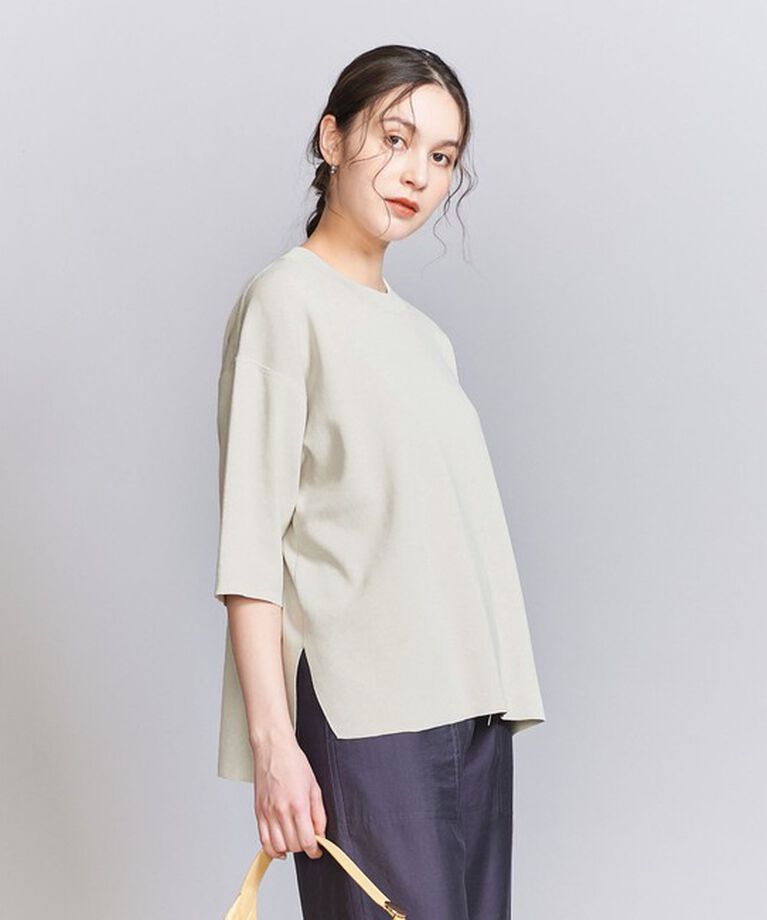 BEAUTY&YOUTH UNITED ARROWS「ハーフスリーブ ニットプルオーバー -ウォッシャブル-」|ニット・セーター|