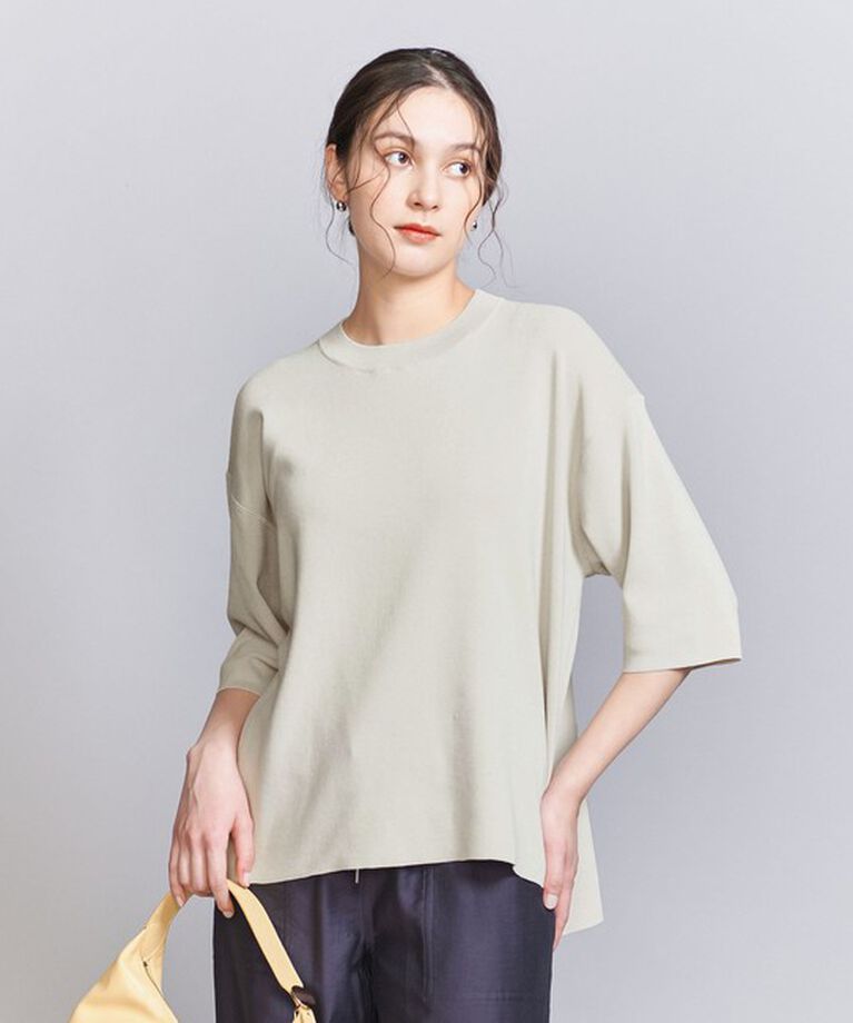 BEAUTY&YOUTH UNITED ARROWS「ハーフスリーブ ニットプルオーバー -ウォッシャブル-」|ニット・セーター|