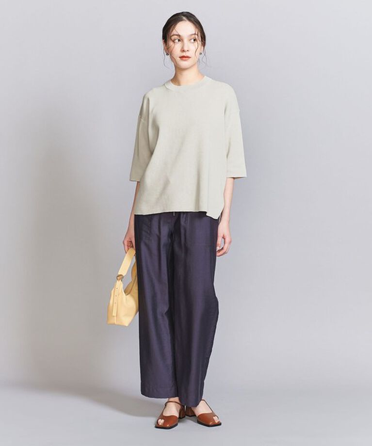 BEAUTY&YOUTH UNITED ARROWS「ハーフスリーブ ニットプルオーバー -ウォッシャブル-」|ニット・セーター|