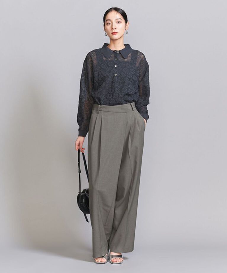 BEAUTY&YOUTH UNITED ARROWS「ポプリン 2タック ラップパンツ -ウォッシャブル-」|スラックス|