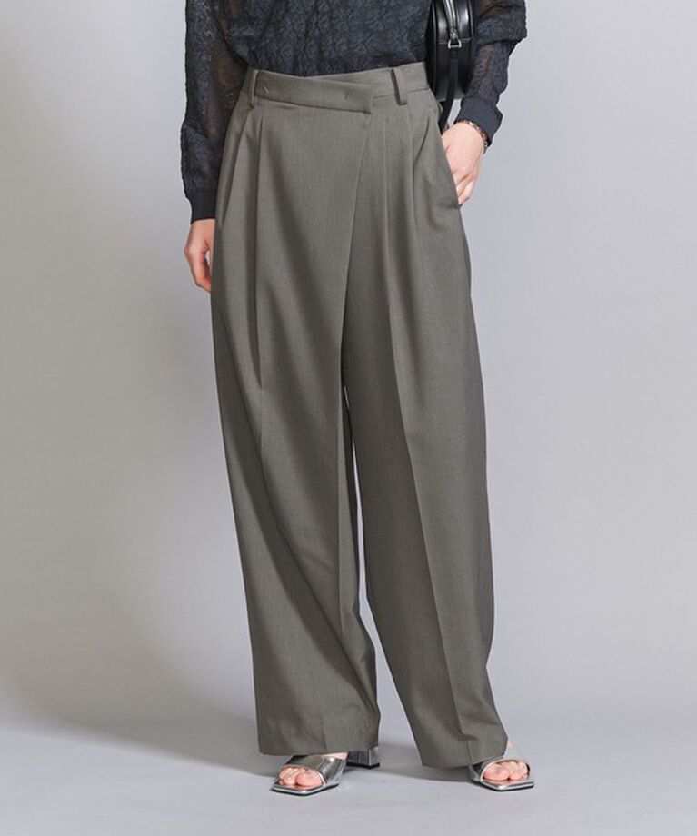 BEAUTY&YOUTH UNITED ARROWS「ポプリン 2タック ラップパンツ -ウォッシャブル-」|スラックス|