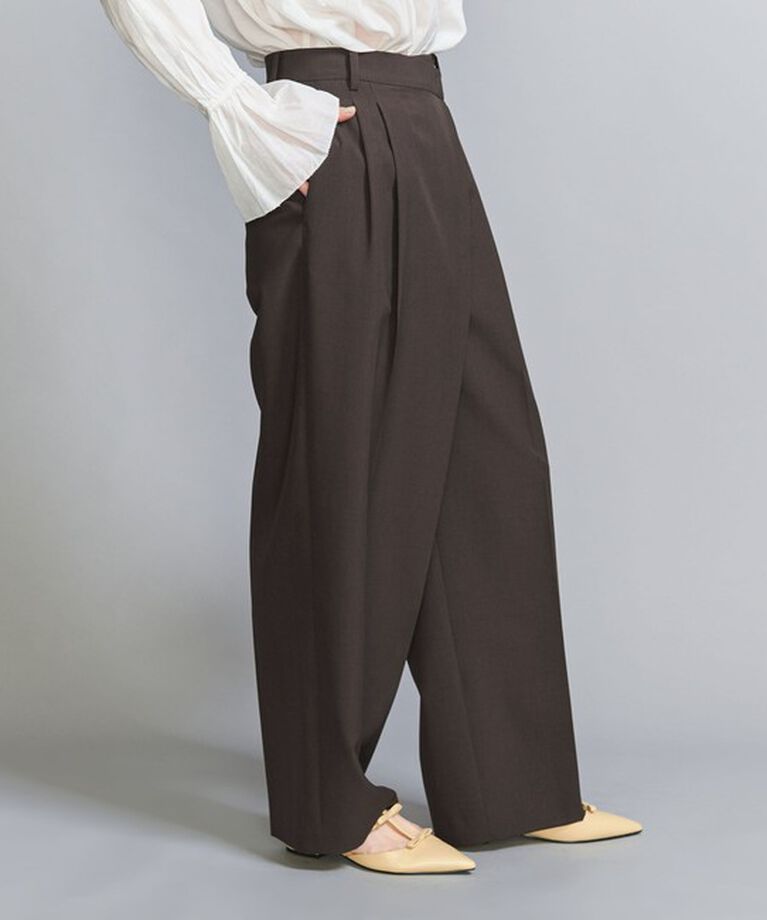 BEAUTY&YOUTH UNITED ARROWS「ポプリン 2タック ラップパンツ -ウォッシャブル-」|スラックス|
