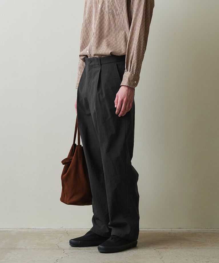 STEVEN ALAN「＜Steven Alan＞ ナイロン オックス アウト ワンプリーツ スラックス」|スラックス|