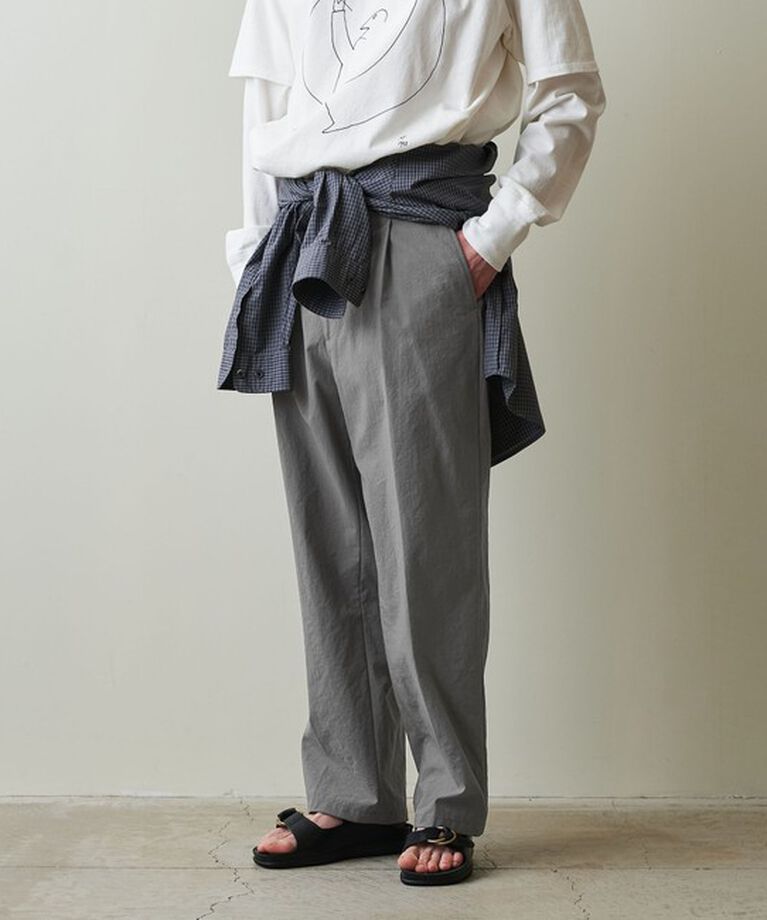 STEVEN ALAN「＜Steven Alan＞ ナイロン オックス アウト ワンプリーツ スラックス」|スラックス|