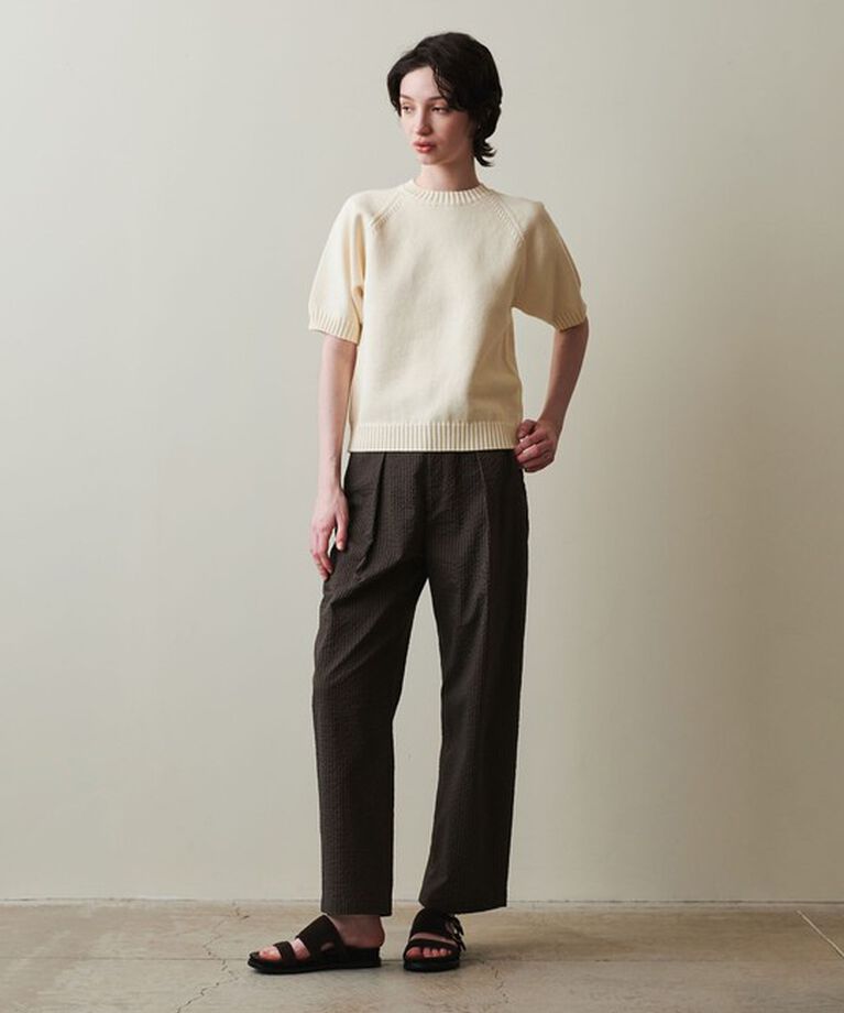 STEVEN ALAN「＜Steven Alan＞テープヤーン ハーフスリーブ ニット」|ニット・セーター|