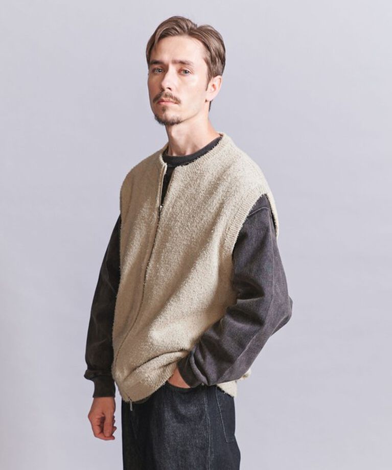 BEAUTY&YOUTH UNITED ARROWS「ツイスト ナッピング ベスト」|カーディガン|NATURAL