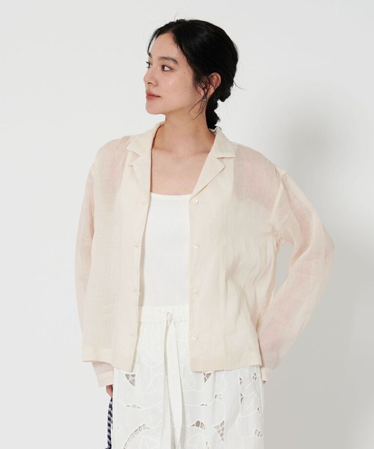 BEAUTY&YOUTH UNITED ARROWS「麻 オープンカラー シャツ」|シャツ・ブラウス|OFF WHITE