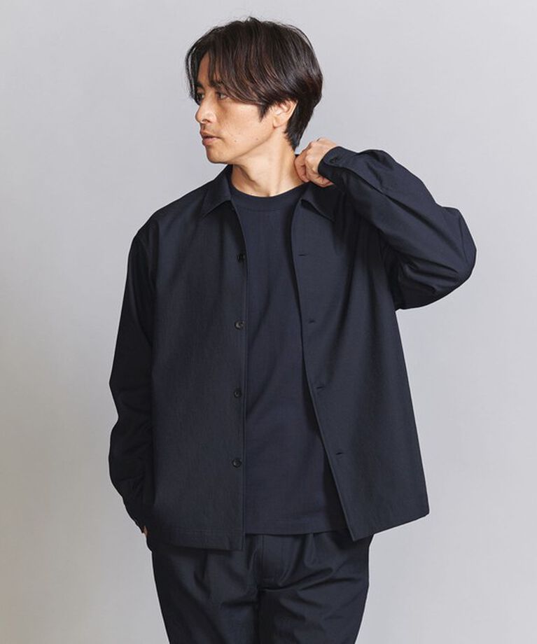 BEAUTY&YOUTH UNITED ARROWS「KOMATSU PACK オーバー フォルム キャンプカラー シャツ -セットアップ対応 撥水機能-」|シャツ・ブラウス|NAVY