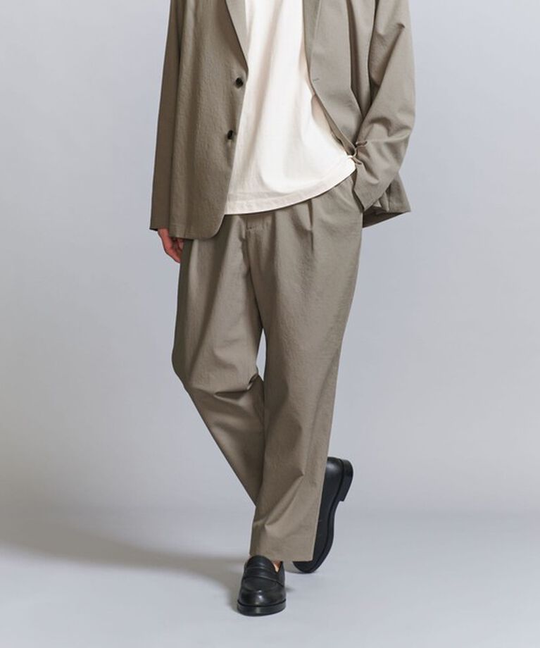 BEAUTY&YOUTH UNITED ARROWS「KOMATSU PACK 1P イージー ワイドテーパード パンツ -セットアップ対応 撥水機能-」|チノ|
