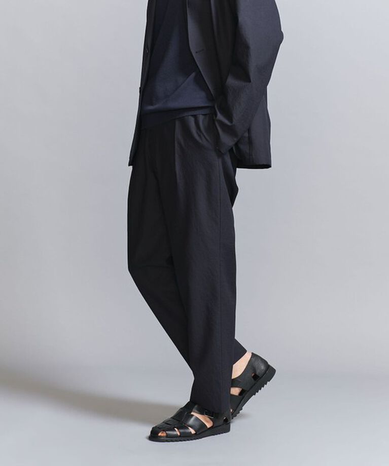 BEAUTY&YOUTH UNITED ARROWS「KOMATSU PACK 1P イージー ワイドテーパード パンツ -セットアップ対応 撥水機能-」|チノ|NAVY