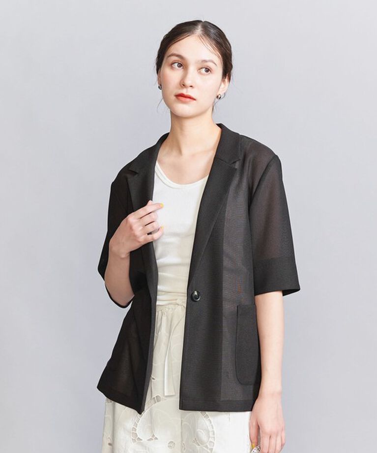 BEAUTY&YOUTH UNITED ARROWS「【WEB限定】メッシュ ハーフスリーブジャケット -ウォッシャブル-」|テーラードジャケット|