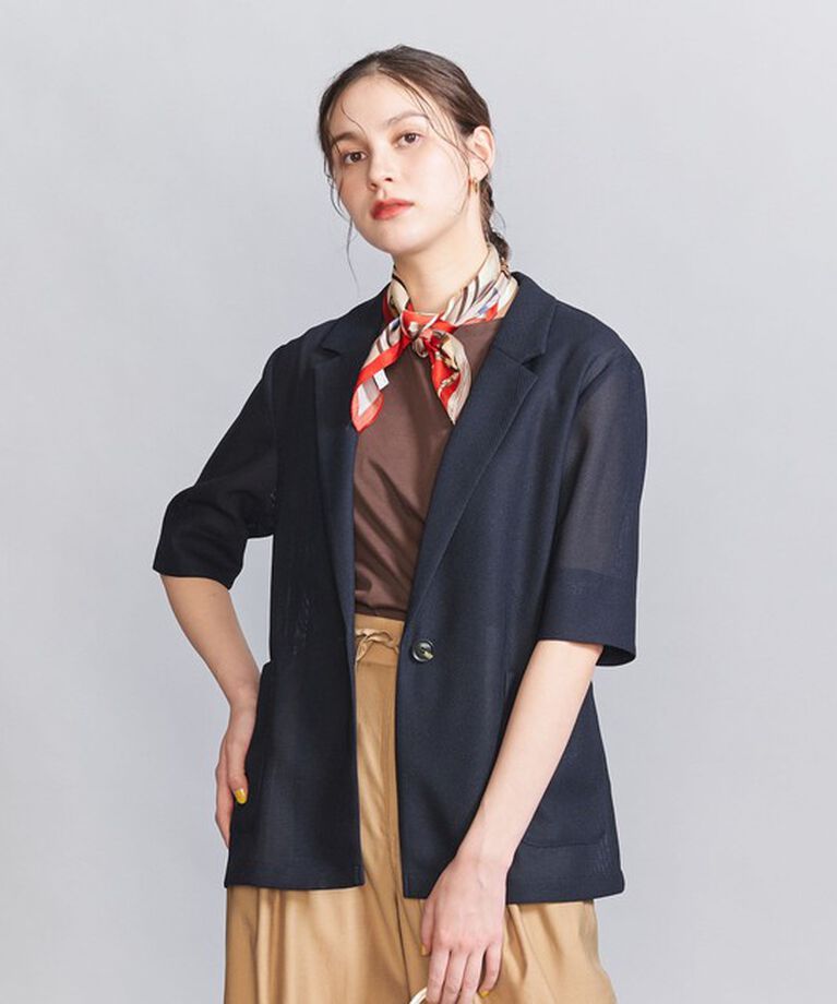 BEAUTY&YOUTH UNITED ARROWS「【WEB限定】メッシュ ハーフスリーブジャケット -ウォッシャブル-」|テーラードジャケット|