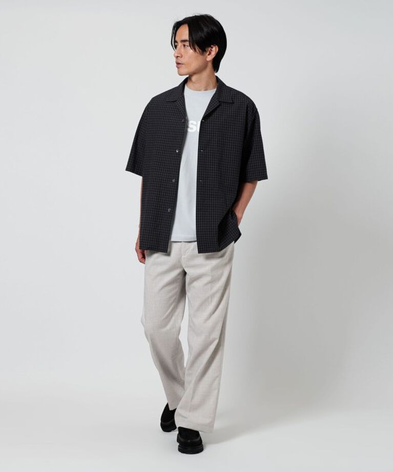 BEAUTY&YOUTH UNITED ARROWS「FLAX ライク 1プリーツ ワイド トラウザーズ ‐ヨコストレッチ・吸水速乾‐」|チノ|