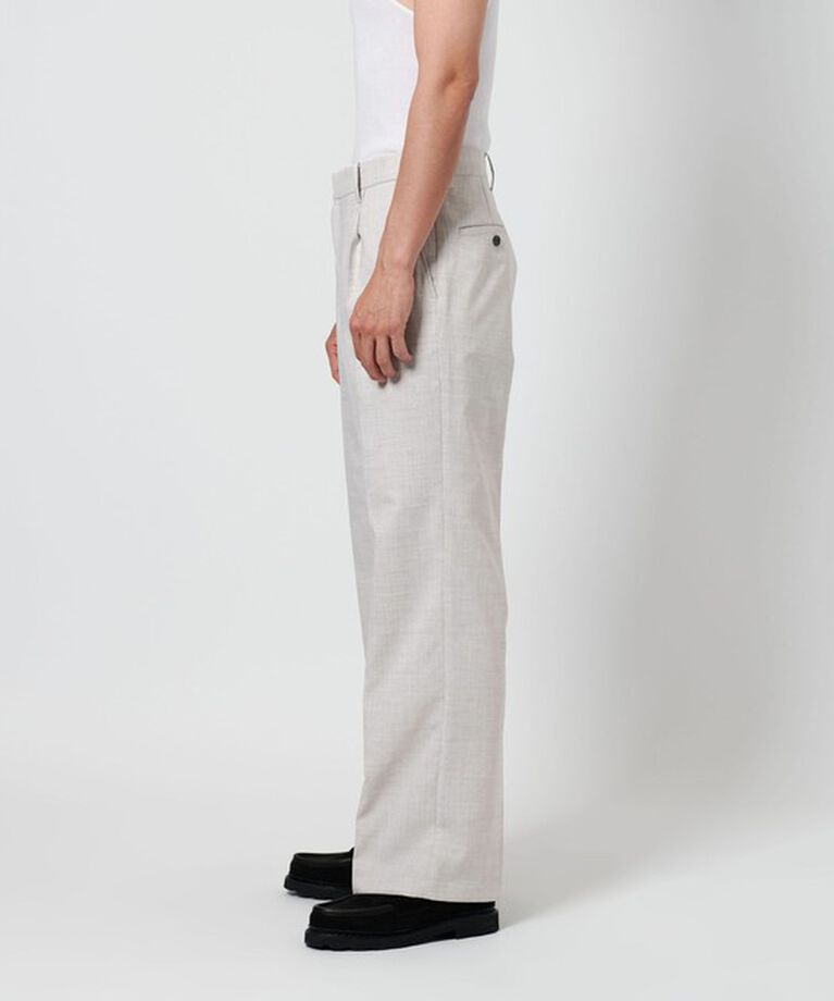 BEAUTY&YOUTH UNITED ARROWS「FLAX ライク 1プリーツ ワイド トラウザーズ ‐ヨコストレッチ・吸水速乾‐」|チノ|