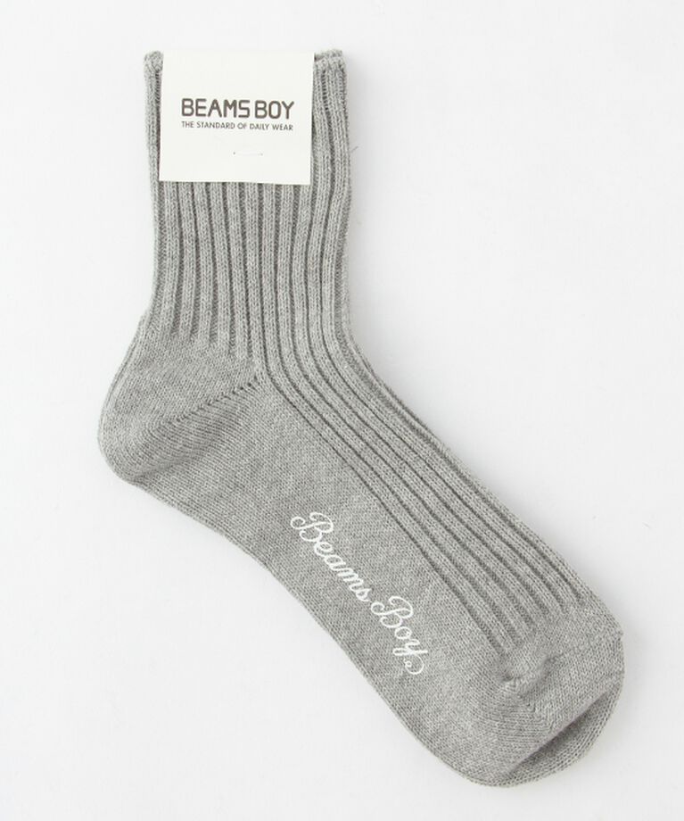 BEAMSBOY「1/2ソリッド リブ ソックス」|ソックス|GREY