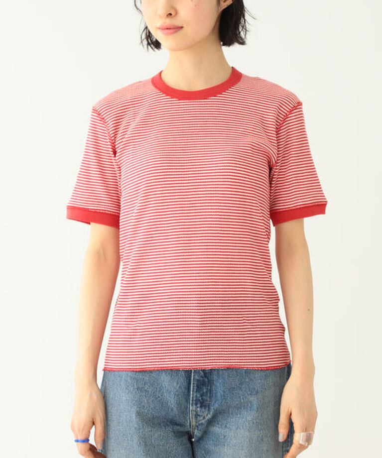 BEAMSBOY「Healthknit × BEAMS BOY / ワッフル ボーダー Tシャツ」|Tシャツ・カットソー|