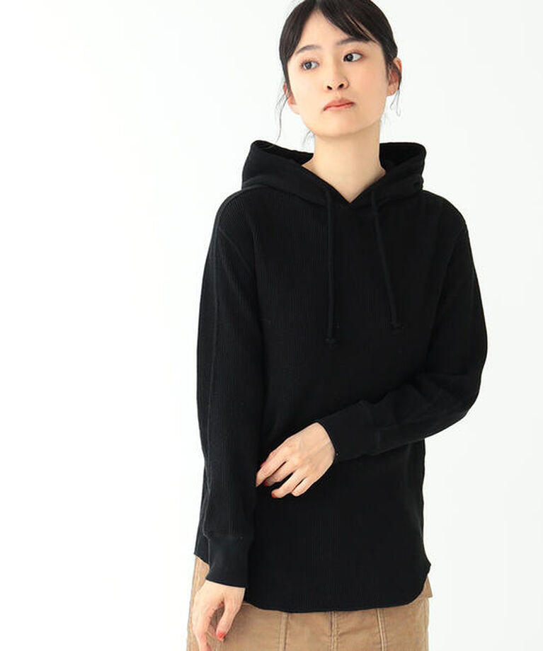 BEAMSBOY「Healthknit × BEAMS BOY / ワッフル プルオーバー パーカ」|パーカー|BLACK