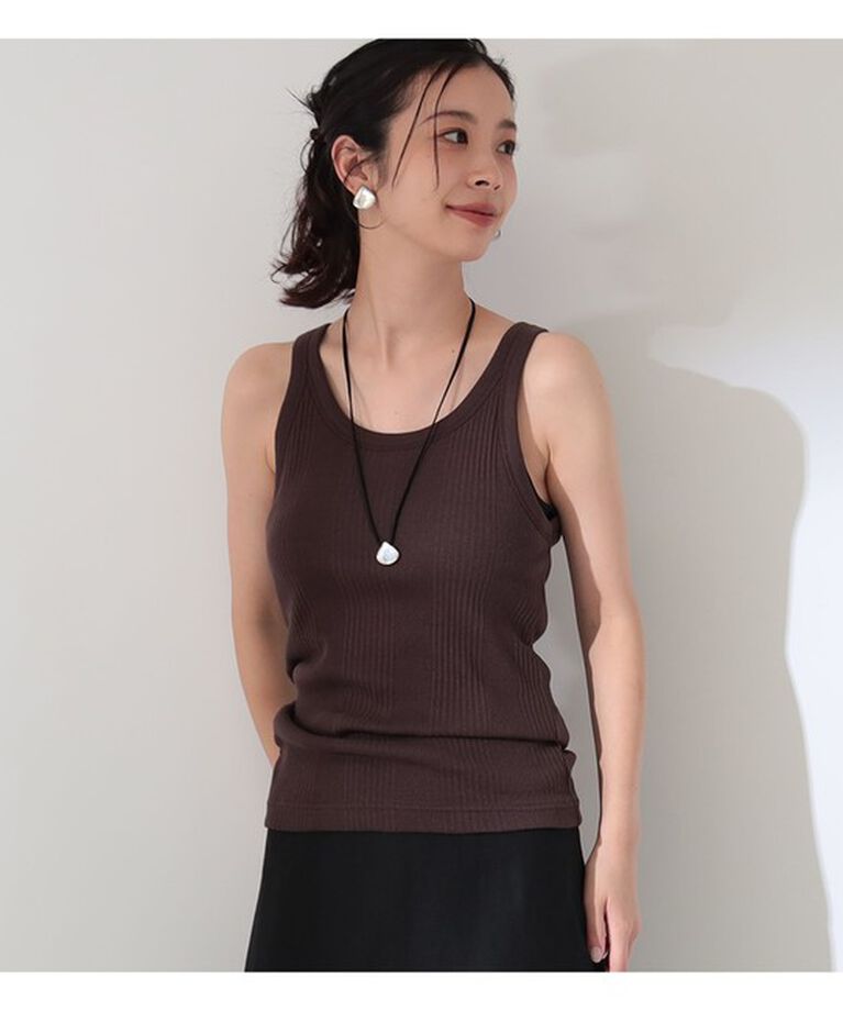 Demi-Luxe BEAMS 「INSCRIRE / 別注 フライス パッド タンクトップ」|Tシャツ・カットソー|別注BROWN